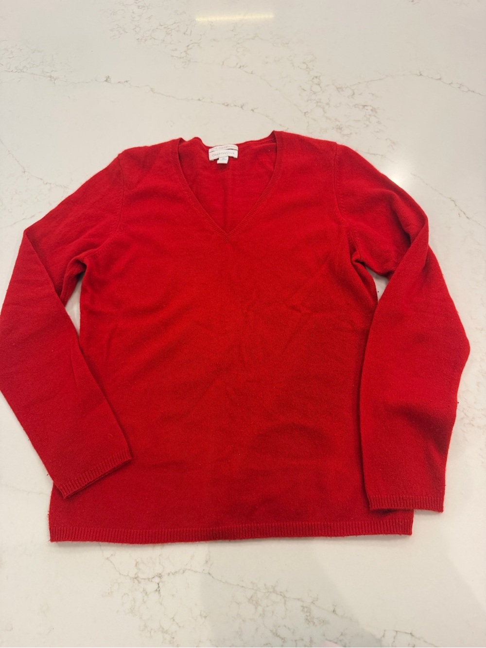 Charter Club Women’s Medium Red 100% Cashmere V-Neck Sweater